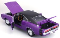 Dodge Charger R/T 1969 1/18 Modellauto violett von Maisto lizenziert und detailgetreu