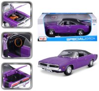 Dodge Charger R/T 1969 1/18 Modellauto violett von Maisto lizenziert und detailgetreu
