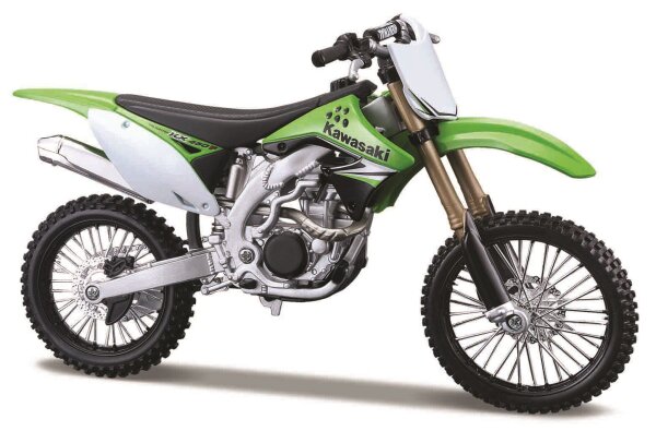 Kawasaki KX 450F Modellmotorrad 1:12 aus Metall und Kunststoff hochwertig lackiert