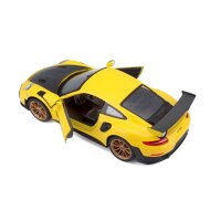Porsche 911 GT2 RS 1/24 Scale Model Car Yellow by Maisto Licensed and Detailed