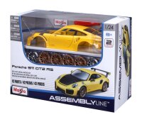 Porsche 911 GT2 RS 1/24 Bausatz gelb mit 2 Felgensätzen und Schraubenzieher