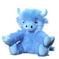 Fluffy Highland Cow 25cm Blue - Plush Toy for Little...