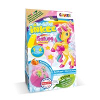 Inkee Überraschungsbadekugel Galupy Unicorn mit Karamellduft und Farben