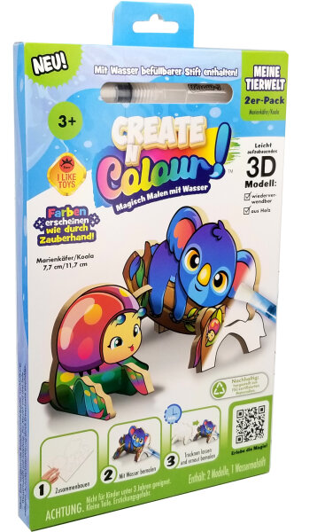 Create N Colour MIX 6-fach Set - Magische Holzfiguren zum Gestalten und Malen