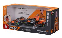 McLaren F1 MCL38 2024 1/24 Piastri Metall Modellauto Bburago mit Figur
