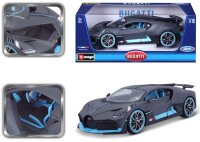 Bugatti Divo 1/18 grau Modellauto mit funktionierendem Steuer und Öffnungsfunktionen