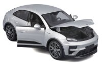 Porsche Macan 4 Electric 1/24 Silver Model Car with Opening Doors and Steering