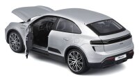 Porsche Macan 4 Electric 1/24 Silver Model Car with Opening Doors and Steering