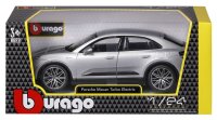 Porsche Macan 4 Electric 1/24 Silver Model Car with Opening Doors and Steering