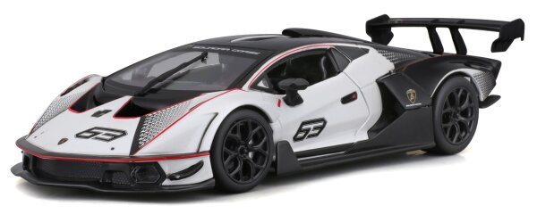 Lamborghini Essenza SCV12 1:24 Modellauto Weiss mit funktionierendem Steuer