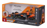 McLaren F1 MCL38 2024 1/24 Model with Lando Norris Figure by Bburago
