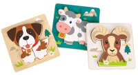 Puzzle Set Schweizer Tiere 3er Set für Kinder -...