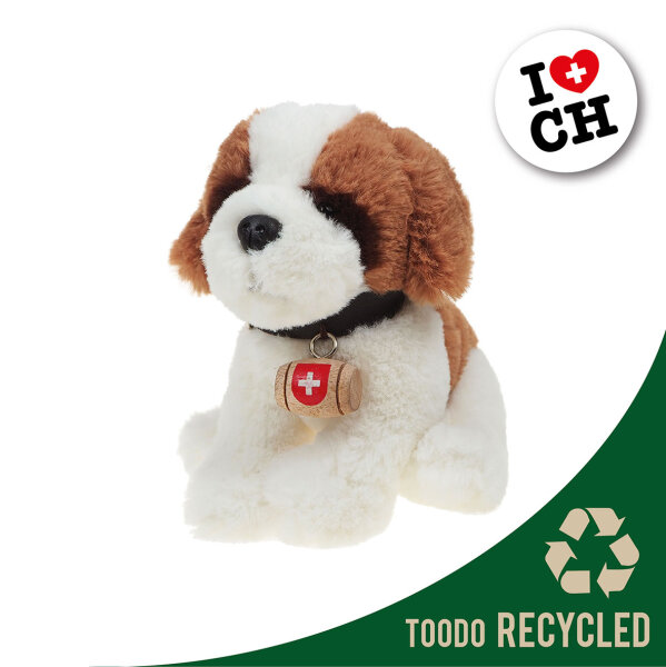Swiss Line Bernhardiner Plüschtier 15cm aus 100% recyceltem Polyester