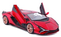 Lamborghini Sian FKP 37 1/24 rot hochwertiges Modellauto mit funktionierendem Steuer