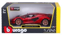 Lamborghini Sian FKP 37 1/24 rot hochwertiges Modellauto mit funktionierendem Steuer