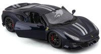 Ferrari R&P 488 Pista 1/24 Blau Detailgetreues Modellauto aus Zinkguss