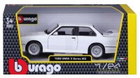 BMW M3 E30 1988 1/24 Modellauto Weiss mit Öffnenden Türen und Steuer
