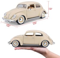 Volkswagen Käfer 1955 1/18 beige Modellauto mit funktionierendem Steuer
