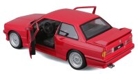 BMW M3 E30 1988 Modellauto 1:24 rot mit funktionierendem Steuer und Öffnungsfunktionen