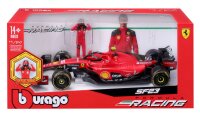 Ferrari F1 SF-23 1/24 Modell mit Sainz Figur - Hochwertiger Metallwagen