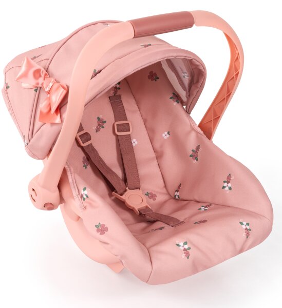 Moderne Puppenautositz altrosa mit Dach für Puppen bis 46 cm