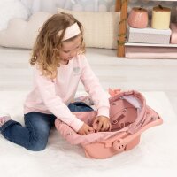Modern Doll Car Seat in Dusty Pink with Canopy for Dolls...