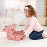 Moderne Puppenautositz altrosa mit Dach für Puppen bis 46 cm