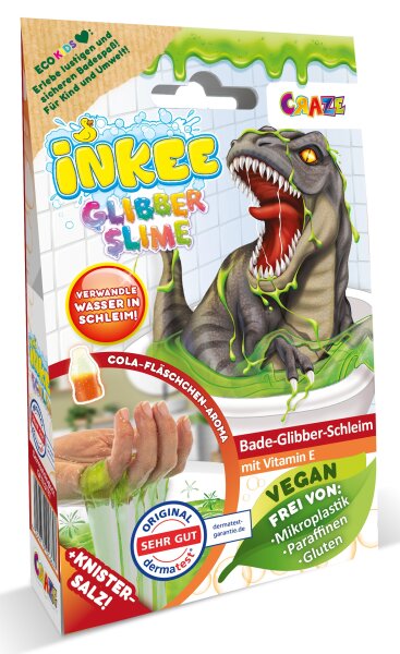 Inkee Bade-Glibber-Schleim Dinorex mit Cola-Aroma für sicheren Badespaß