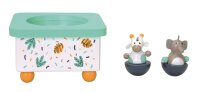 Musikdose Elefant & Giraffe aus Holz mit tanzenden Figuren und beruhigender Melodie