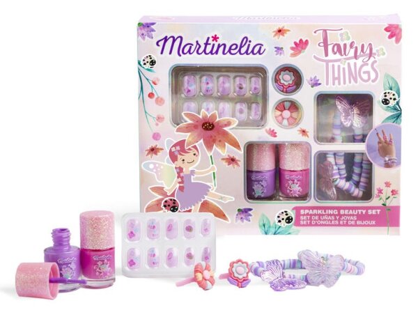Fairy Sparkling Beauty Set mit 10 Aufklebnägeln und funkelndem Zubehör