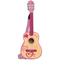 Classic 6-String Guitar 75cm in Pink Wood with Pick and Strap