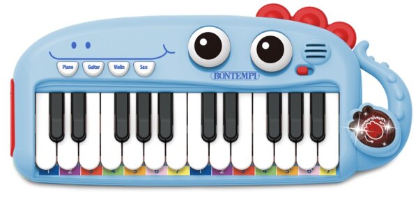 Blaues Elektronik-Keyboard 24 Tasten mit Lichteffekten und Demosongs