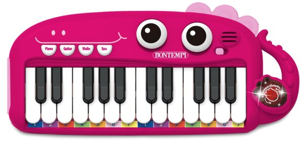 Pink Elektronik-Keyboard 24 Tasten mit Lichteffekten und Demosongs