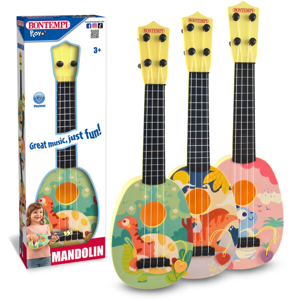 Klassische 4-Saiten Mandoline 54cm mit Plektron und realistischem Sound