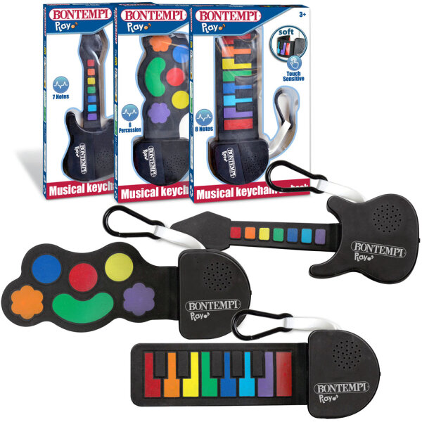 Flexibler Musik-Instrument Schlüsselanhänger mit bunten Tasten und Noten