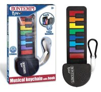 Flexible Music Instrument Keychain with Colorful Keys and Notes