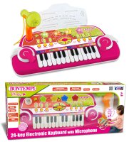 Pink Elektronik-Keyboard 24 Tasten mit Mikrofon und...