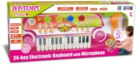 Pink Elektronik-Keyboard 24 Tasten mit Mikrofon und...