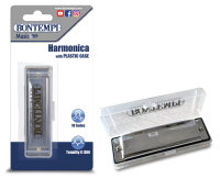 Mundharmonika 10 Töne Metall mit Kunststoffetui...