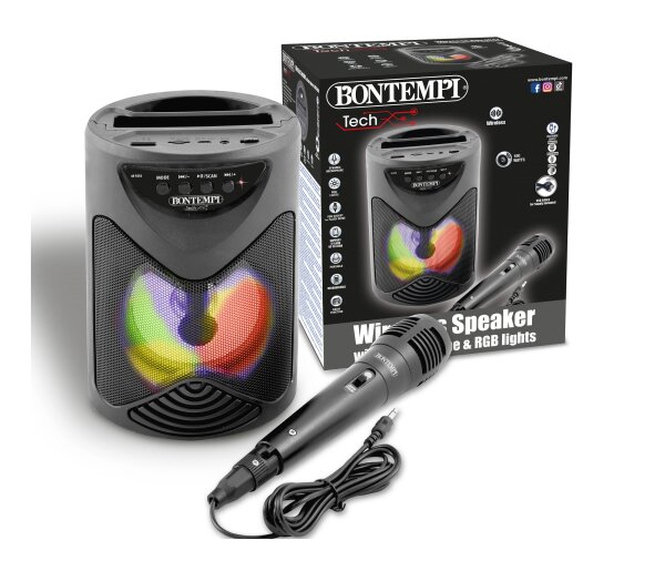 Kabelloser 50W Lautsprecher mit Mikrofon und RGB-Lichteffekten