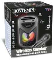 Wireless 50W Speaker with Microphone and RGB Light Effects