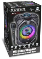 Wireless 80W Speaker with Microphone and RGB Light Effects