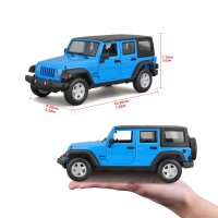 Maisto Jeep Wrangler Unlimited 2015 1/24 Model Car Blue Detailed