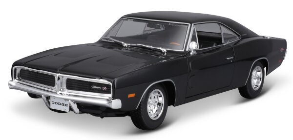 Dodge Charger 1969 1/18 schwarz Modellauto von Maisto lizenziert und detailgetreu