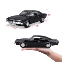 Dodge Charger 1969 1/18 schwarz Modellauto von Maisto lizenziert und detailgetreu