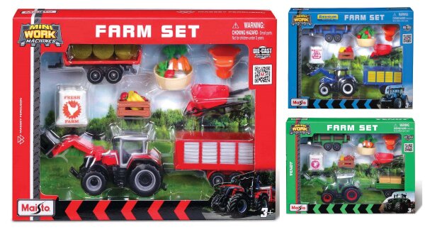Maisto Farm Play Set mit Traktor und Zubehör aus Metall und Kunststoff