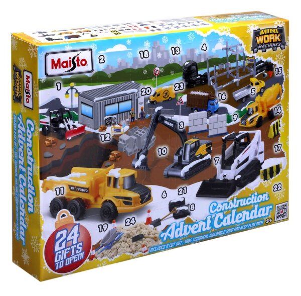 Maisto Adventskalender Mini Baufahrzeuge 57-teilig für spannende Adventszeit