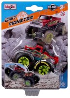 Maisto Dirt Monster Fahrzeuge aus Metall mit großen Reifen in bunten Farben