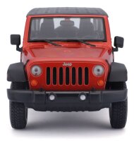Maisto Jeep Wrangler Unlimited 2015 1/24 Model Car Orange Licensed