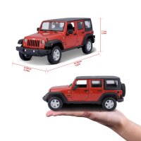 Maisto Jeep Wrangler Unlimited 2015 1/24 Model Car Orange Licensed
